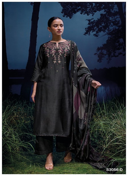 Milena 3056 A To D By Ganga Premium Pure Bemberg Silk Top Bottom With Dupatta Exporters In India